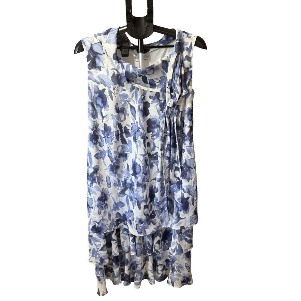 Women’s Formal Dress Plus Size L Robbie Bee Floral Tier Hem Tie Halter Chiffon